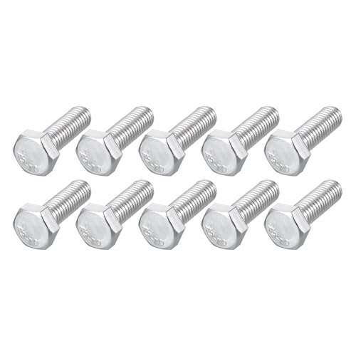 Image of METALLIXITY Hex Bolts (M8-1.25x25mm) 50Pcs, 304 Stainless Steel Coarse Fully Threaded Hex Head Screw Bolt Machine Screws - for Furniture Repair, Silver