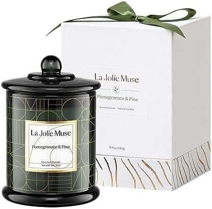 La Jolíe Muse Scented Candle Pomegranate & Pine Candles Set, Natu...