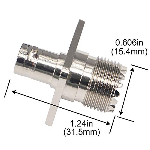 Conector BNC hembra a UHF hembra SO239 panel coaxial x2 miniatura 3