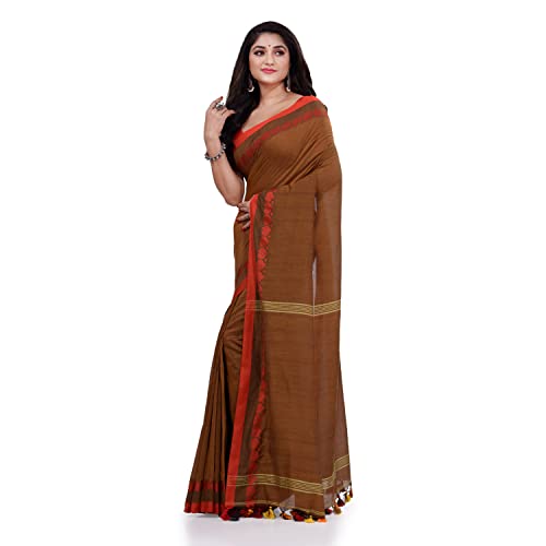 Image of dB DESH BIDESH Women`s cotton saree for woman handloom cotton georgette silk party, wear latest, loveria new, collection farewell soft mulmul linen cotton sarees for women with unstitched blouse