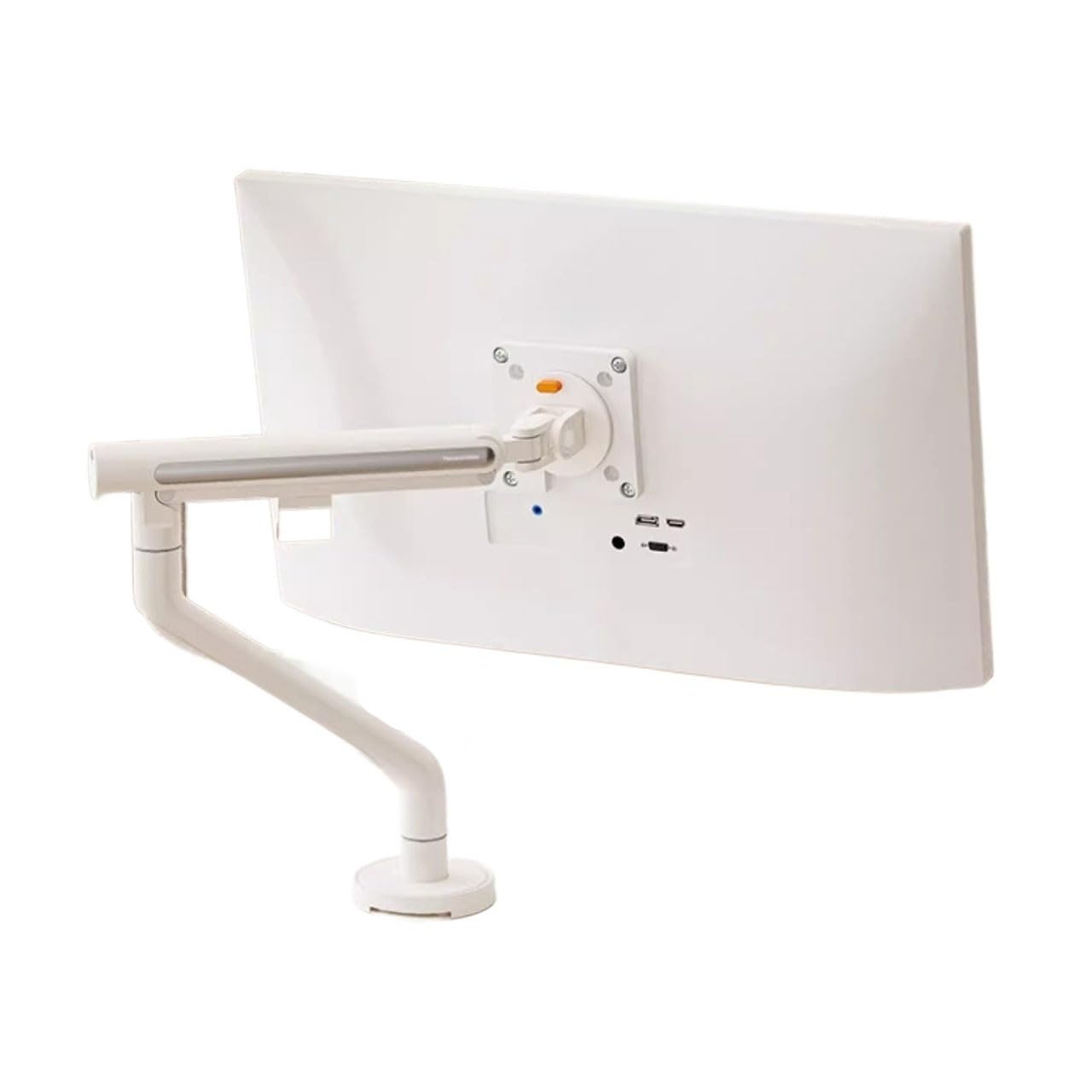 Aioneer Monitor Arm Single Monitor Mount, Fully Adjustable Mechanical Spring Monitor Desk Mount Arm With Clamp/Grommet Base, Holds Up To 32 Inch, 19.8Lbs, White Monitor Mount Arm