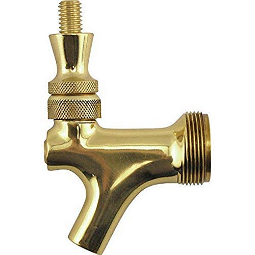 Draft Warehouse 4933GSS Polished Brass Beer Faucet with Brass Lever,
