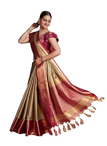 Image of Avantika Fashion Women's Woven Cotton Silk Art Silk Banarasi Saree With Blouse Piece