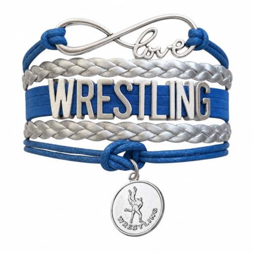 Image of Sportybella Wrestling Charm Infinity Bracelet- Wrestling Jewelry - Sports Personalized Gifts for Wrestlers,Teams, Moms and Coaches