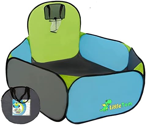 LittleTom Ball Pit to play Basketball 120x100cm pop-up play tent with basket Blue