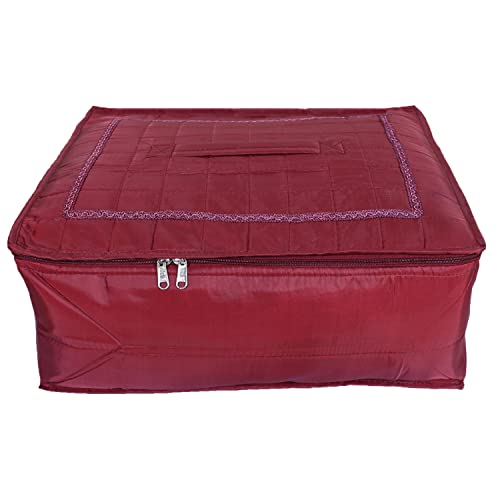 Image of Kuber Industries Parachute Saree Cover /Bag for Storage with Zip Closure | Wardrobe Organizer for Storage | Saree Organiser for Wardrobe | Maroon
