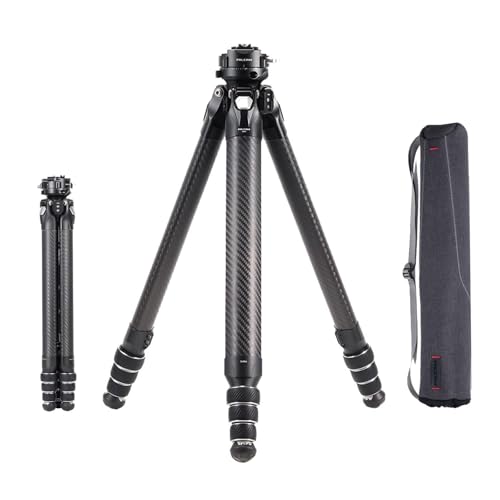 Image of Falcam TreeRoot F38 Pro Carbon Fiber Tripod, 61 inch Quick Lock Travel Tripod with 360 Ball Head, 5kg Load, F22 Interfaces, 1 /4 inch Screw, Carry Strap Holes for DSLR, Mirrorless, and Video Cameras