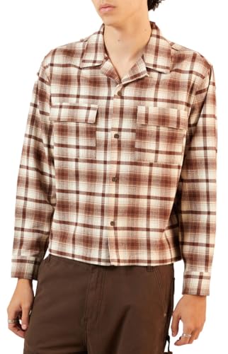PacSun Men's Washed Cropped Camp Flannel Shirt