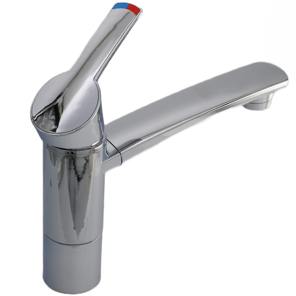 Grifo monomando Como para Autocaravana, Caravana, Camping, Barco, Interruptor Cromado