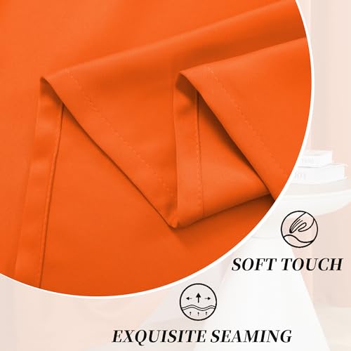Image of HUTO Blackout Window Curtains and Drapes - Thermal Insulated Solid Antique Copper Grommet Top Blackout Panels Draperies for Kid's Room (Vibrant Orange, 1 Pair, 52 x 63 Inch)