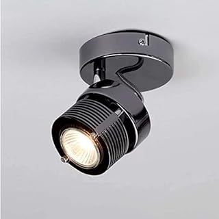 CGC Black Chrome Modern Ceiling Single Spot Light Surface Studio Loft Flush Downlight Head Lounge Kitchen Bedroom Apartment Industrial Bathroom Adjustable