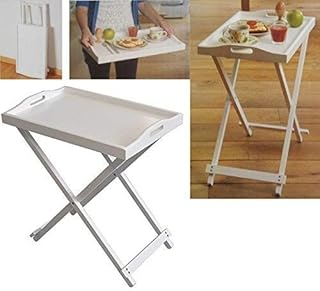 White Wooden Butler Serving Tray (Approx: 63x36x56cm) by Fastcar