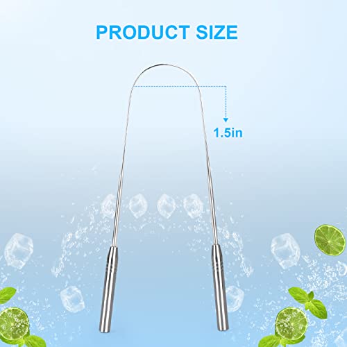Tounge Scraper Cleaner, 2-Pack Stainless Steel Tongue Scarper Silver - Tongue Cleaner For Adults, Kids, Men & Women - Cure Bad Breath With Bpa-Free Metal Tongue Scrapers For Better Dental Hygiene #TOP1
