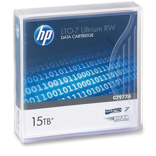 Image of HP C7977A 1 /2-Inch Ultrium LTO-7 Cartridge, 2,200 ft, 15 TB Native /6TB Compressed Capacity