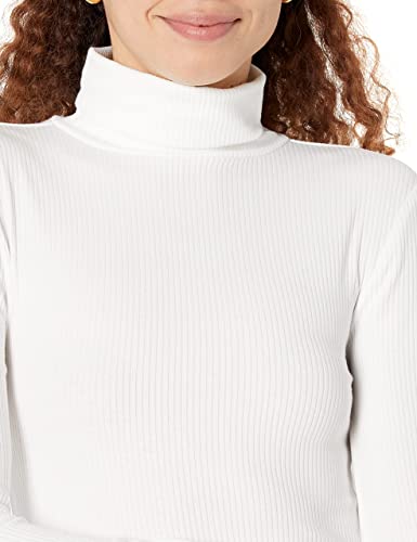 Image of Amazon Essentials Women's Slim-Fit Stretchy Layering Long Sleeve Knit Rib Turtleneck Top (Available in Plus Size), Pack of 2