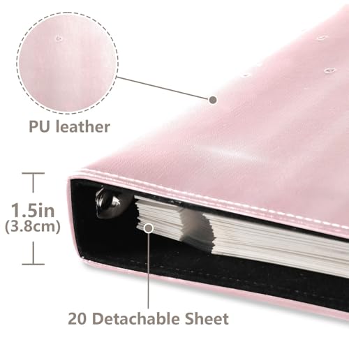 Álbum de Fotos Auto Adhesivo DIY Scrapbook Álbum Rojo Corazones San Valentín 3 Anillos Encuadernadores Álbum de Fotos 40 Páginas 8x10 para Memorias miniatura 4