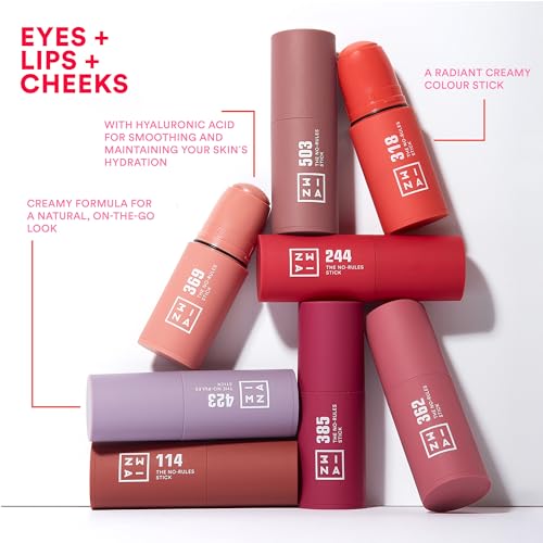 Miniatura 3 de 3ina Makeup - The No - Rules Stick 362 - Rosa - Colorete En Crema Rosa Con Ácido Hialurónico - Colorete En Barra 3 En 1 Mejillas Labios Y Ojos Con Acabado Natural - Vegan - Cruelty Free