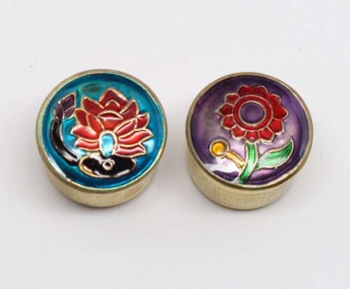 Patchouli Solid Perfume In Cloisonne Brass Tins - Set of Two - Song of India