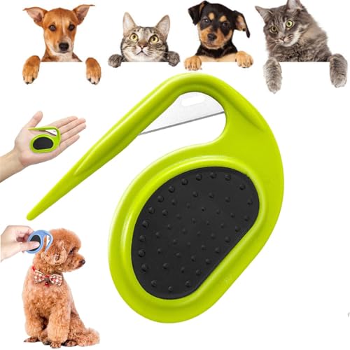Pet Knotting Comb, De Knotting Comb for Dog Cats, Safe Dog Detangler Cat Massage Comb, Pet Grooming Brush Comb, Dematting Brushes for Dogs & Cats, Removing Tangled and Loosse Hair (Green)