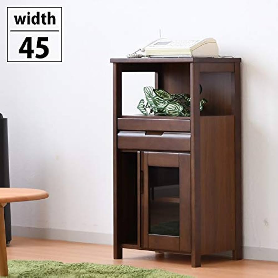 Amazon｜電話台 FAX台 TEL台 完成品 ルーター収納 幅45cm