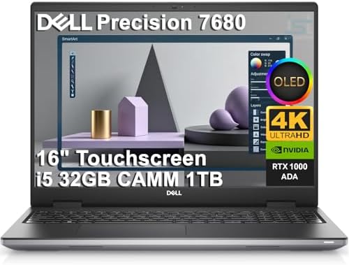 Dell Precision 7680 Laptop, NVIDIA RTX 1000 Ada 6GB, Intel i5-136...