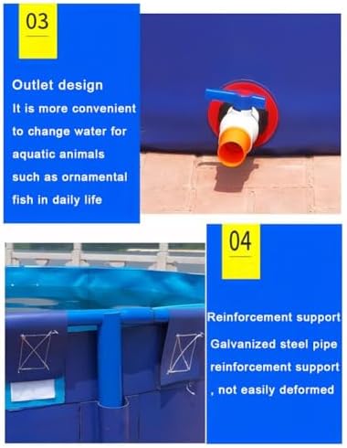 Easy Install Canvas Pond Pool with Bracket - Above Ground Outdoor Water Storage & Irrigation Solution for Gardens, Pools, & Backyard Fun