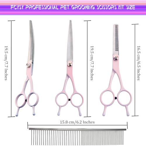 Grooming-Scissors-for-Dogs-at-Home-Fcysy-Professional-Dog-Grooming-Kit-Tijeras-Para-Cortar-Pelo-De-Perros-Cat-Grooming-Scissors-Curved-Haircut-Scissors-Blending-Shears-Set