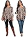 LARACE Leopard Print Tops for Women Tunics Plus Size 3/4 Sleeve Tee Shirts Loose Fit Clothing for Leggings(2X, A-Leopard08)