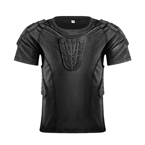 Jellybro Boy's Football Shirts with Pads Kids' Protective Gear Set Trainning Suit for Basketball, Football,Skidding Rib Chest Protector for Youth(Shirt XL)