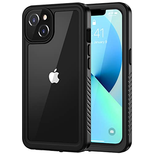 Lanhiem for iPhone 13 Mini Case, IP68 Waterproof Dustproof Shockproof Cases with Built-in Screen Protector, Full Body Sealed Protective Front and Back Cover for iPhone 13 Mini, 5.4 inch (Black)