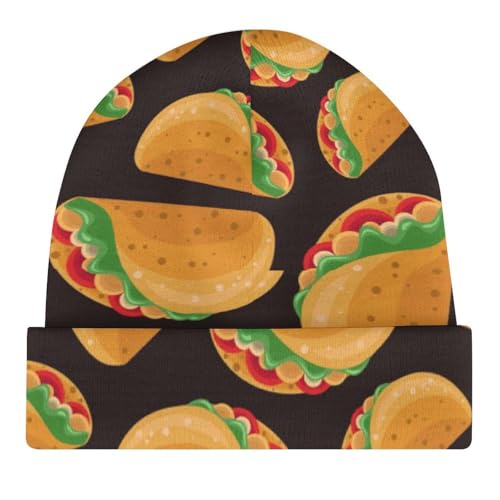 Taco Kids Beanie Hat for for Girls Boys Children Cap Winter Knitted Chemo Cancer Headwear Accessories Gifts Decoration Black4