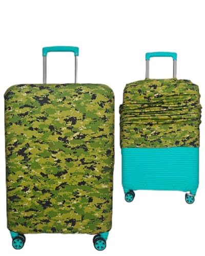 Image of Army Printed Luggage Cover for Traveling Bag & Suitcase - Stretchable & Scratchproof Trolley Protector with Velcro Lock & Lightweight Washable Material(Suitcase Not Included, Only Cover in Product)