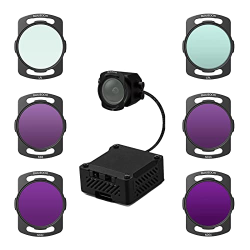 BLAUEOCHI ND Filters Set for DJI O3 Air Unit/AVATA Filter, 6-Pack UV/CPL/ND8/ND16/ND32/ND64 Perfect Filters Kit for DIY FPV Drones with DJI O3 Lens- Snap-in Design for Secure Use-Not Come Off Easily