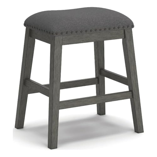 Signature Design by Ashley Caitbrook Rustic 24.4" Counter Height Upholstered Barstool, 2 Count, Gray by Signature Design by Ashley - Used condition - Image 4
