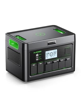 2400W Portable Power Station 1843.2Wh Solar Generator for Home Use Outdoor | LiFePO4 UPS Home Battery Backup Power w/4 2400W AC Outlets,2 PD100W, 2Hrs Fast Charging for RV, Emergency