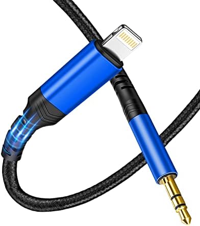 Apple Aux cable for iPhone [Apple MFi Certified] Lightning to 3.5mm Aux Cable in car Aux Audio Lightning Cord for Home Stereo/Speaker/Headphone Compatible for iPhone 13/13 Pro/12 Pro/12/11/X/XR-1M