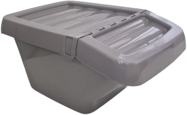 WHAM Recycle It 30L Bin & Hinged Lid Grey Upcycled