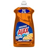 Ajax Ultra Liquid Dish Soap Orange Scent,Triple Action, Mess-Free, Easy-Flip Cap, 52 fl oz Bottle