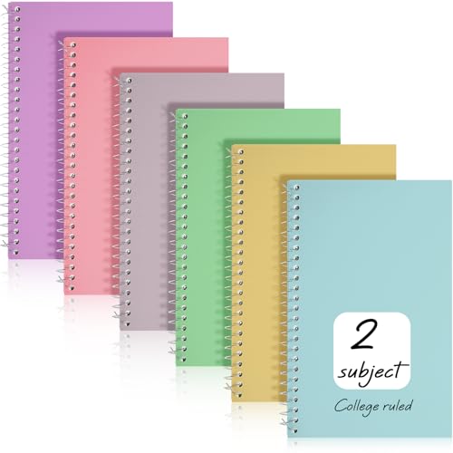 Carnet à spirale Teling 100 feuilles de couleurs assorties avec réglure pour prise de notes
