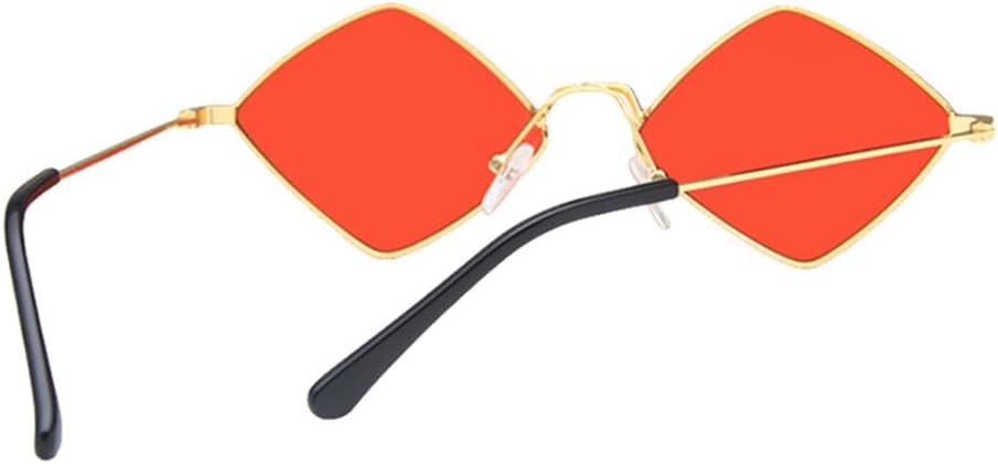 Polygon Women Sunglasses Irregular Vintage Small Frame Rhombus Ladies Sunglasses Shades Retro Alloy Eyewear Black