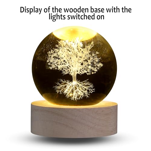 XIANNVXI Tree of Life Ornament Crystal Ball Paperweight Tree of Life Gifts Paperweight Decor Glass Ball Office Bedroom Decoration Housewarming Unusual Gifts Women - Image 5