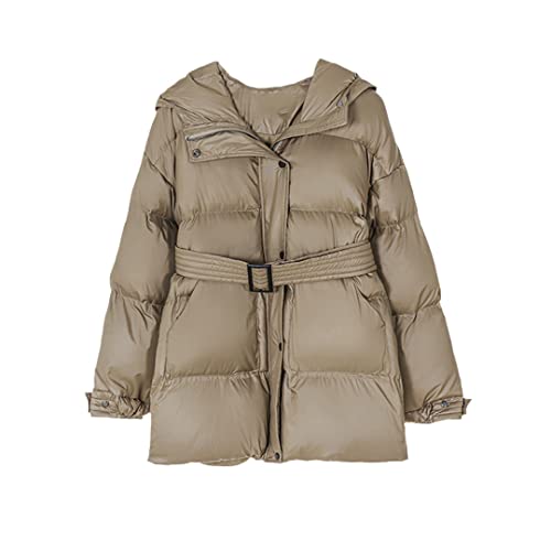 Manteau d'hiver femme kaki chic pour vos sorties en ville avec ceinture