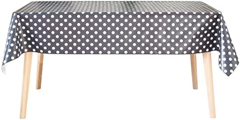 Jolee Candy Pink Polka Dot Tablecloth | Candy Pink Party Table Cloth For Indoor & Outdoors | Wipe Clean Tablecloth | Water Resistant PVC Pink Table Cover | Fancy Pink & White Dots Vinyl Table Cloth