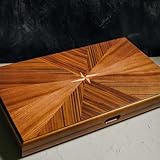 Luxury Handmade Walnut Briar Backgammon Set for 2 Players, Ages 14+, Handmade in Italy by Italfama, Tournament Size, 48 x 29cm Closed