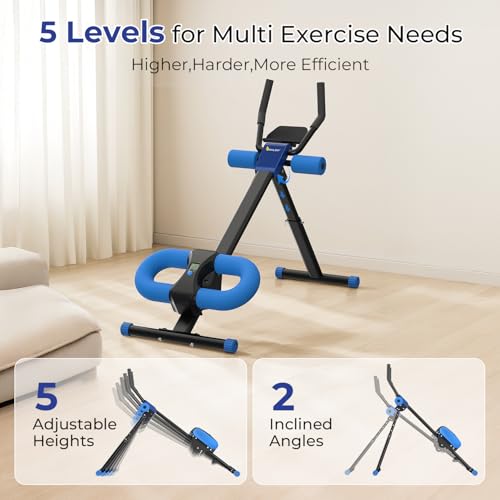Image of MR. CAPTAIN Ab Machine, Adjustable Ab Trainer Machine for Abs Workout at Home Gym, Foldable, LCD Monitor, Device Holder, 400 LBS, Abdominal Trainer for Stomach Workout