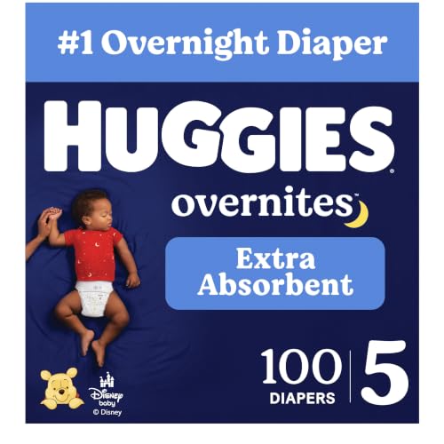 Image of Huggies Overnites Diapers Size 5, 100 Count (2 Packs of 50)