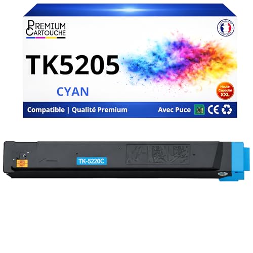 Toner TK-5205C cyan compatible pour imprimante Kyocera ECOSYS P3060dn
