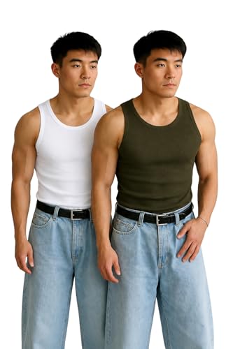 Image of Rockwell Men's Premium Cotton Vest - Sleeveless Gym Undershirt | Breathable, Stretchable & Skin-Friendly Innerwear for Everyday Comfort | Pack of 2 |301