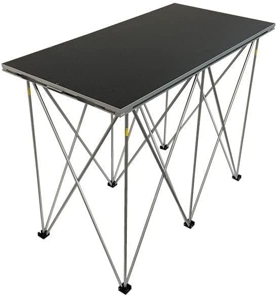 NLIGHTING® Tavolo DJ Portatile Professionale per Console DJ Postazione DJ con Base Raiser Pieghevole e Richiudibile a Ragno, in alluminio nero e grigio