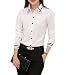 Taiduosheng Womens Basic Long Sleeve Slim Button Down Collared Shirts OL work shirts M,White